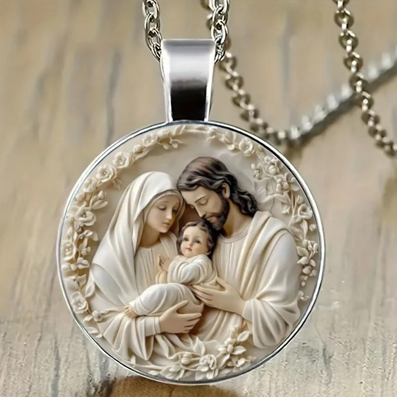 Holy Family Cameo Necklace — A Symbol of Love, Protection & Peace