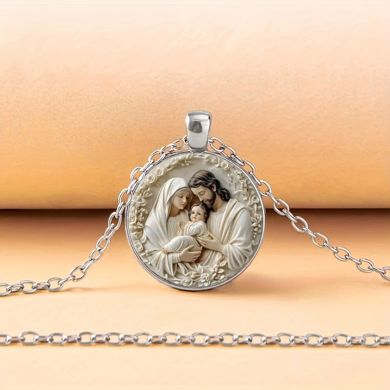 Holy Family Cameo Necklace — A Symbol of Love, Protection & Peace