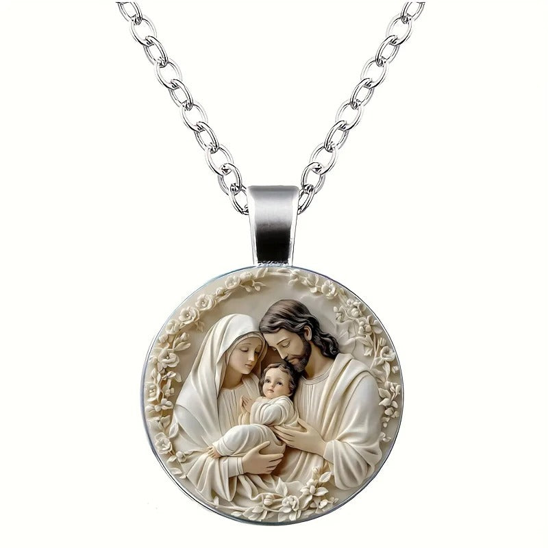Holy Family Cameo Necklace — A Symbol of Love, Protection & Peace