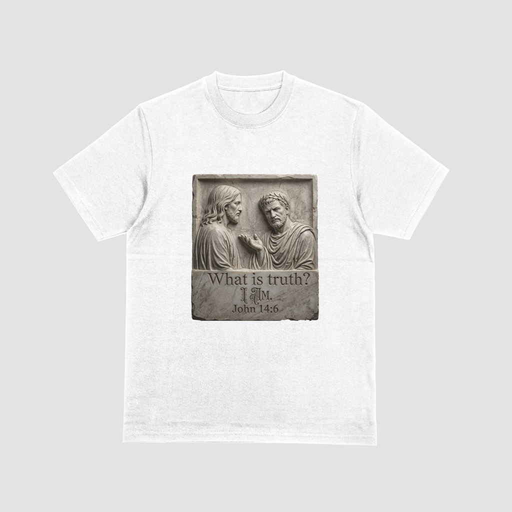 What Is Truth? — John 14:6 Stone Relief Christian T-Shirt