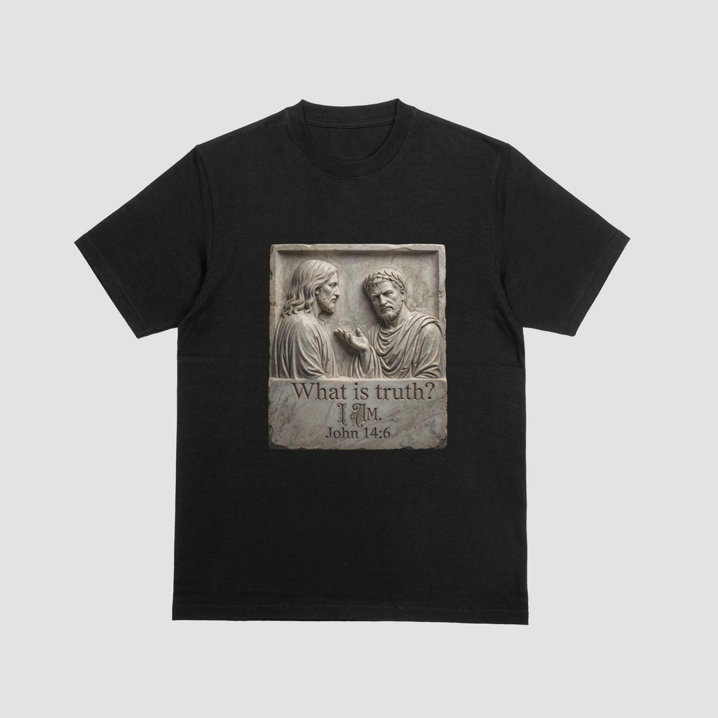 What Is Truth? — John 14:6 Stone Relief Christian T-Shirt