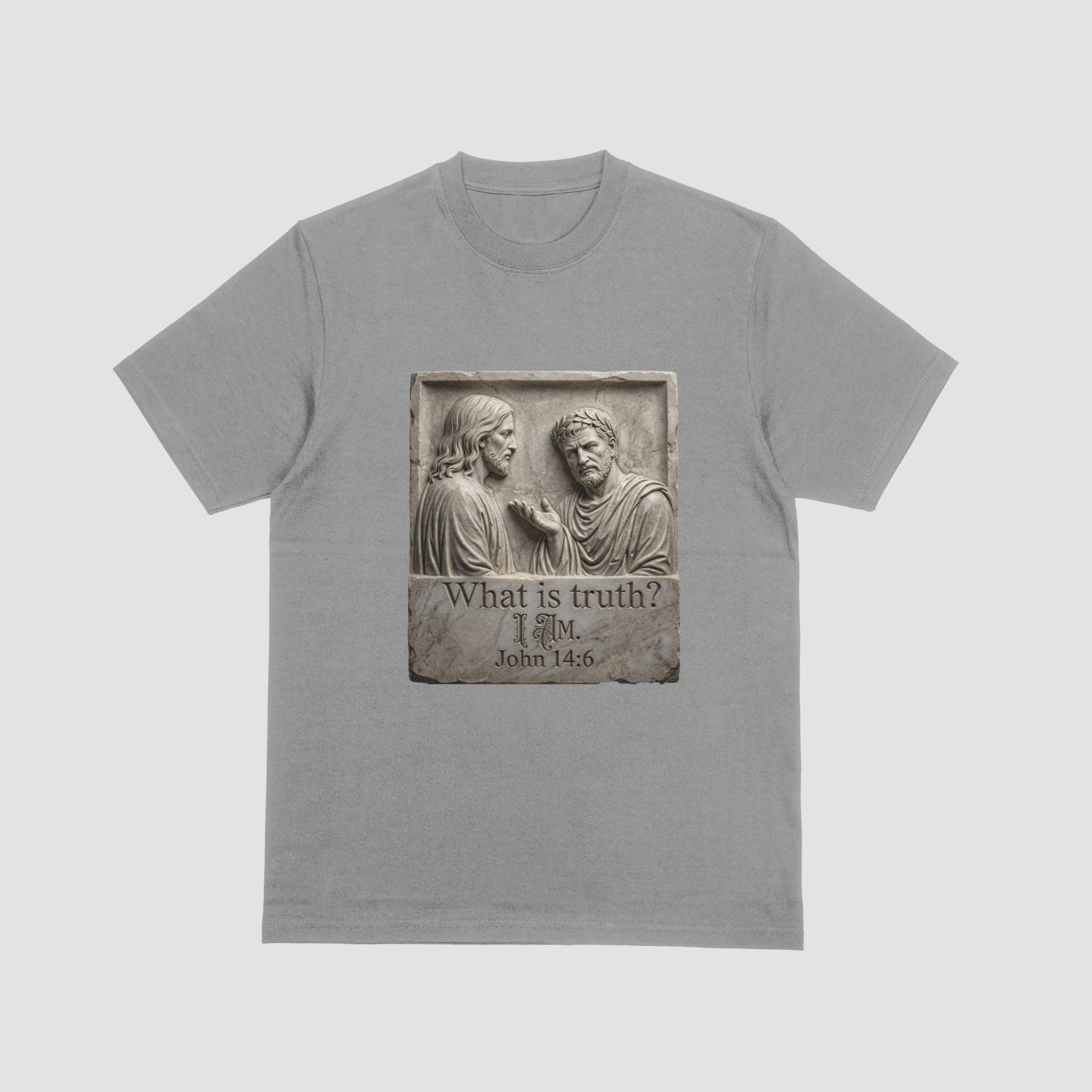 What Is Truth? — John 14:6 Stone Relief Christian T-Shirt